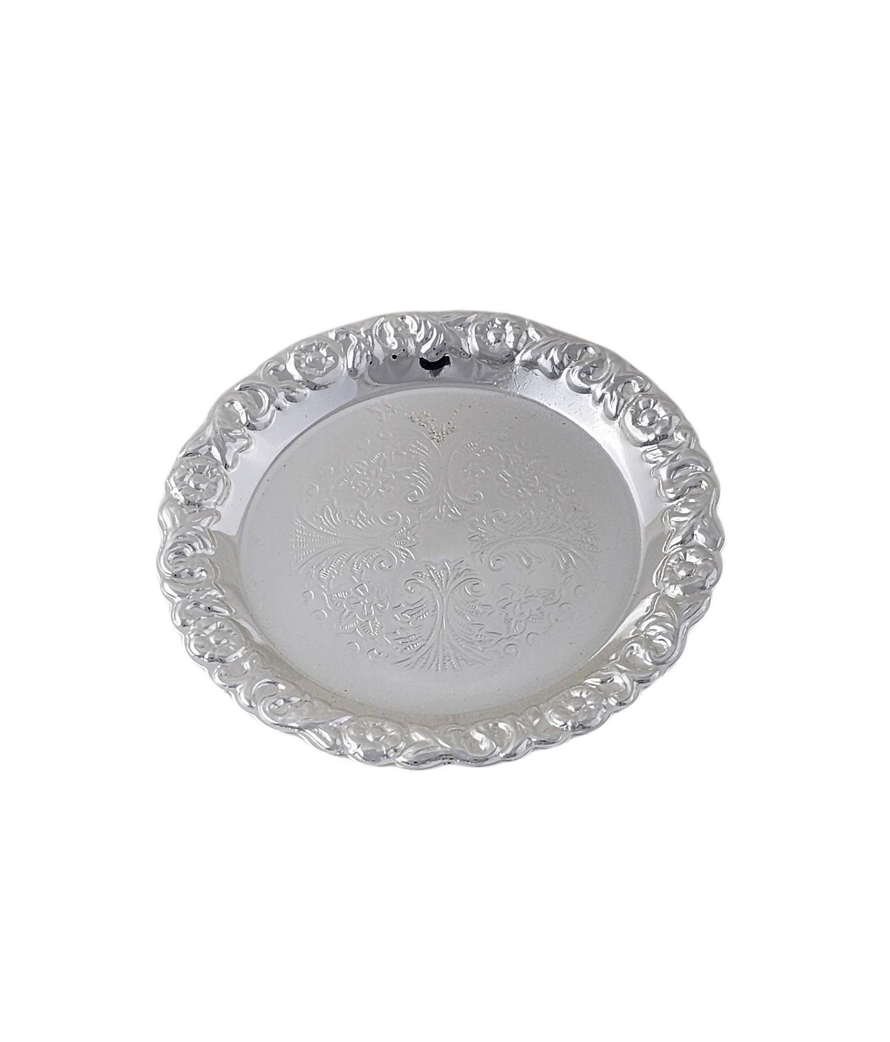 Q-Tip holder with Frosted Glass/Silver Plate