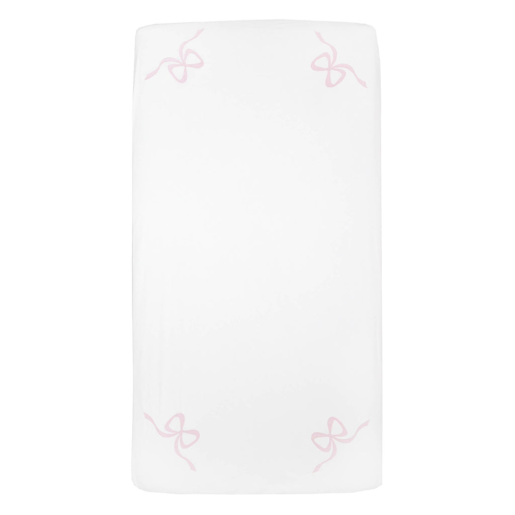 Bow Crib Sheet: Pink
