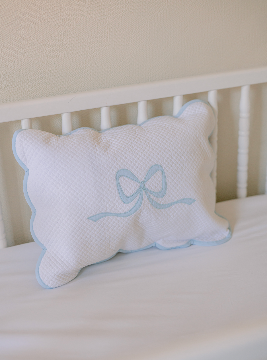 Bow Boudoir Sham: Blue