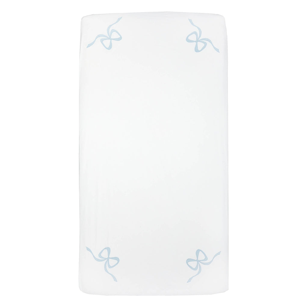 Bow Crib Sheet: Blue