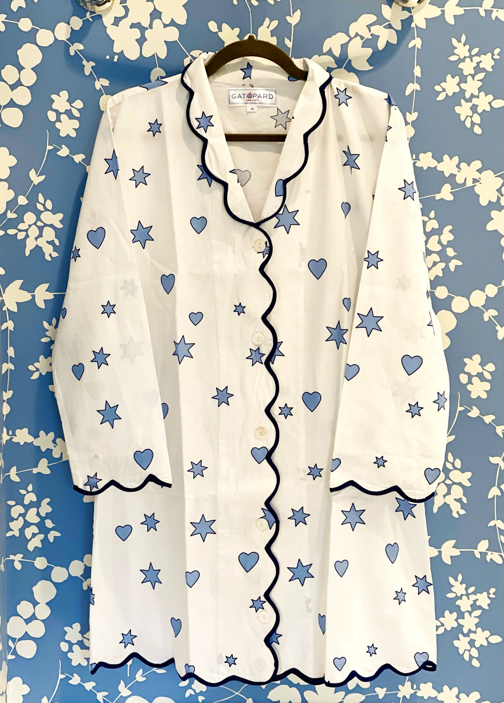 Blue Star and Hearts Night Shirt