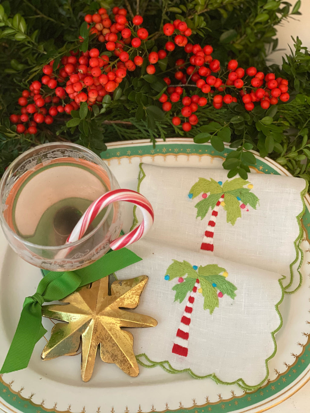 Palm Tree Christmas Cocktail Napkins
