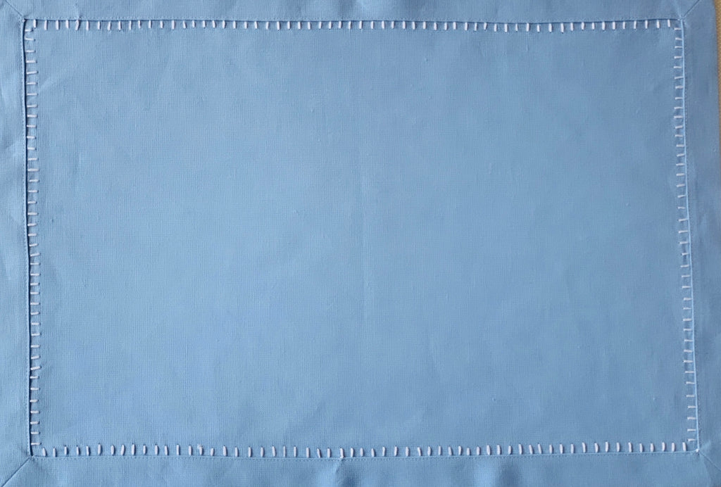 Blue and White Hemstitch Placemat