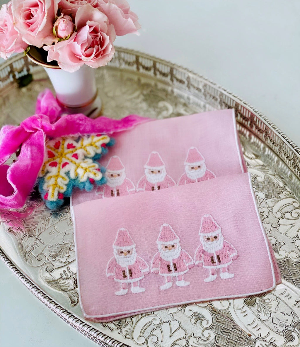 Pink Santa Cocktail Napkins