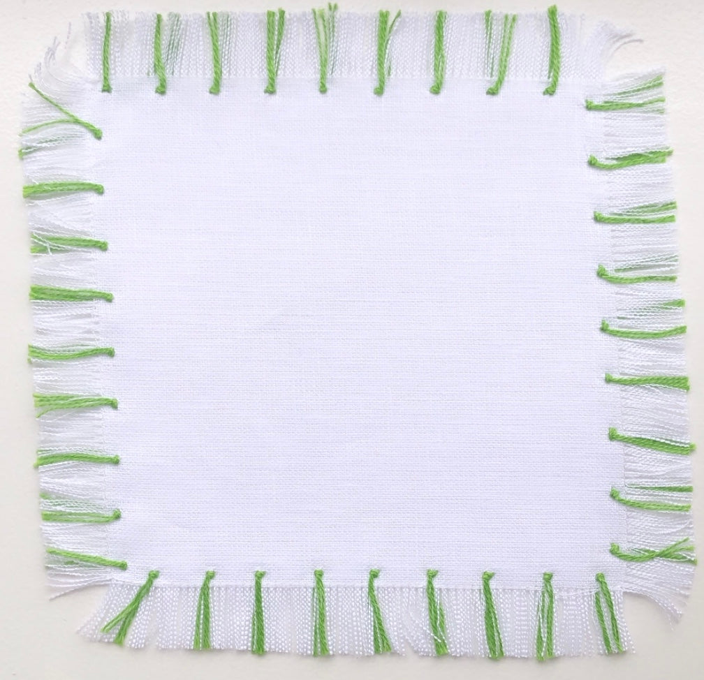 White and Green Cocktail Napkin