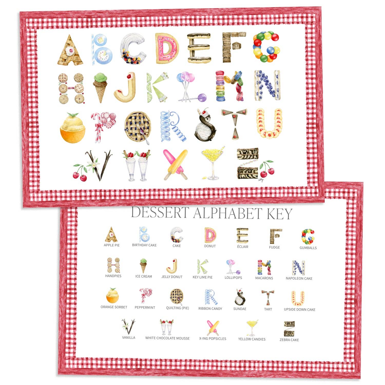Dessert Alphabet Placemats: Pink