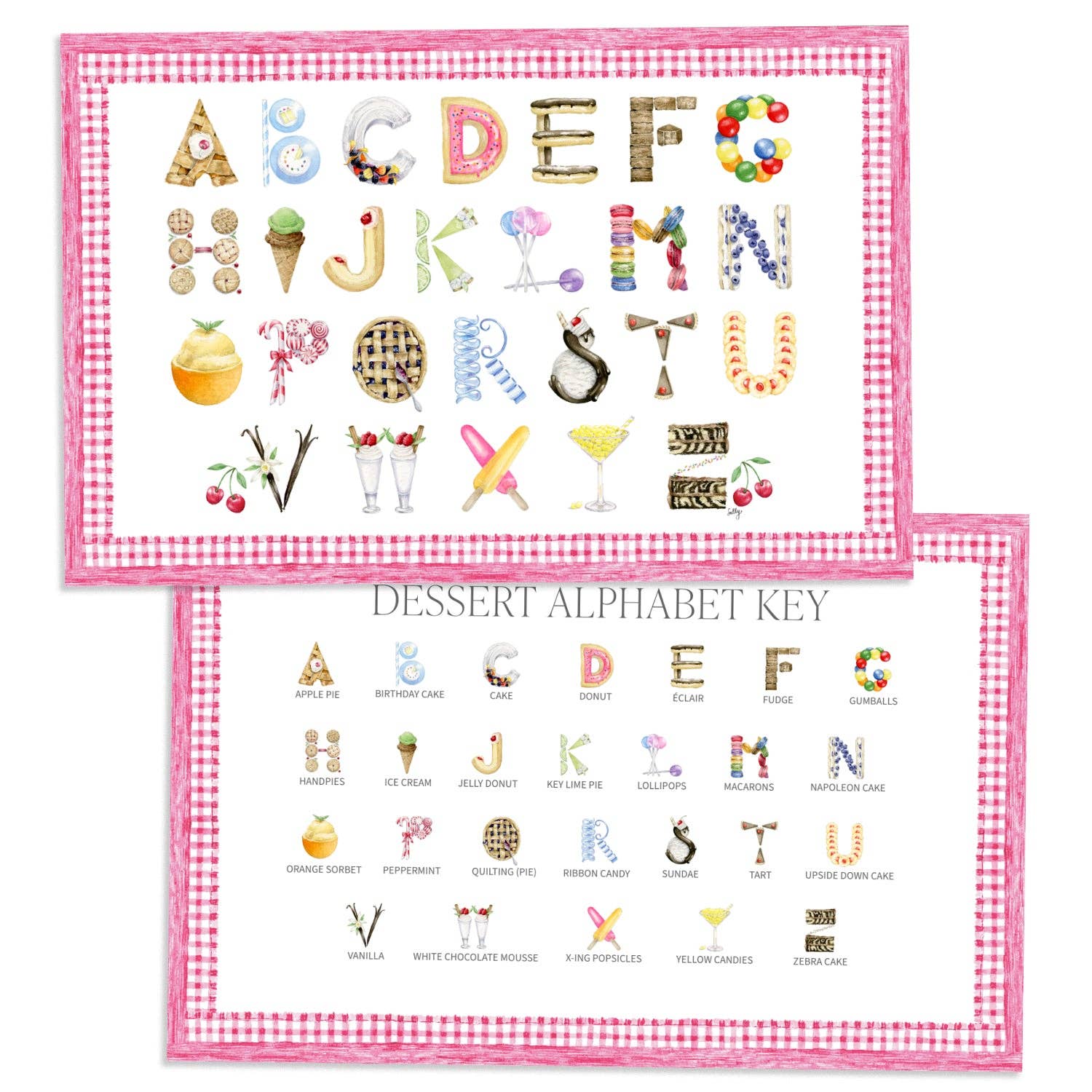 Dessert Alphabet Placemats: Blue