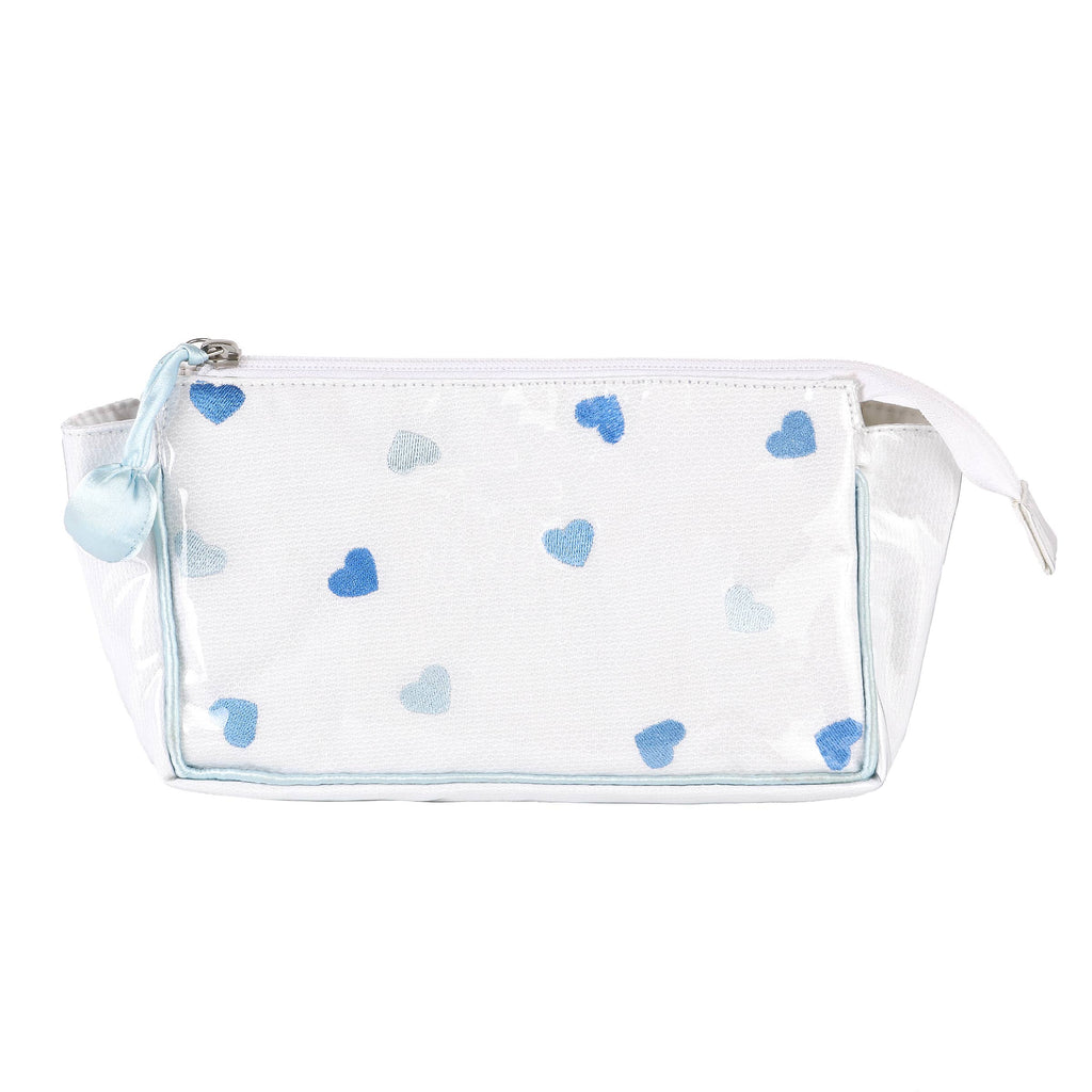 Josie Heart Small Makeup Bag: Blue