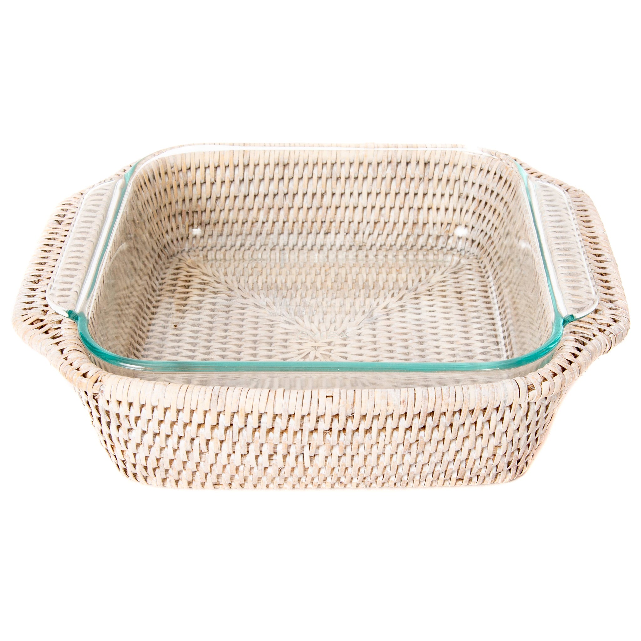 Artifacts Rattan™ Square Baker Basket with Pyrex: Honey Brown
