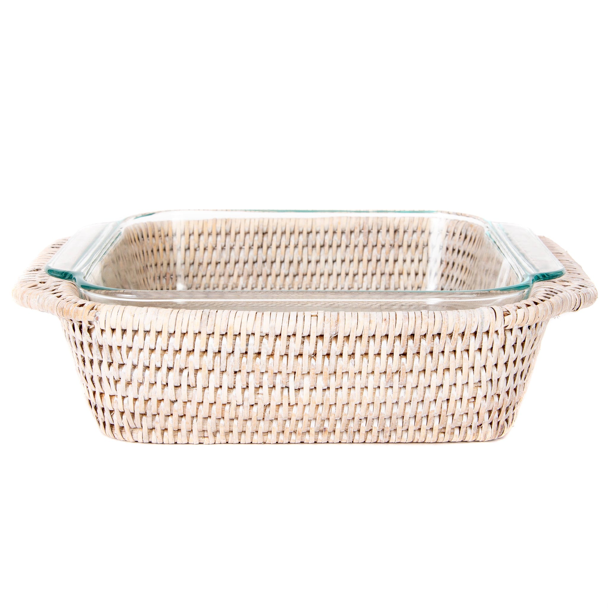 Artifacts Rattan™ Square Baker Basket with Pyrex: Honey Brown