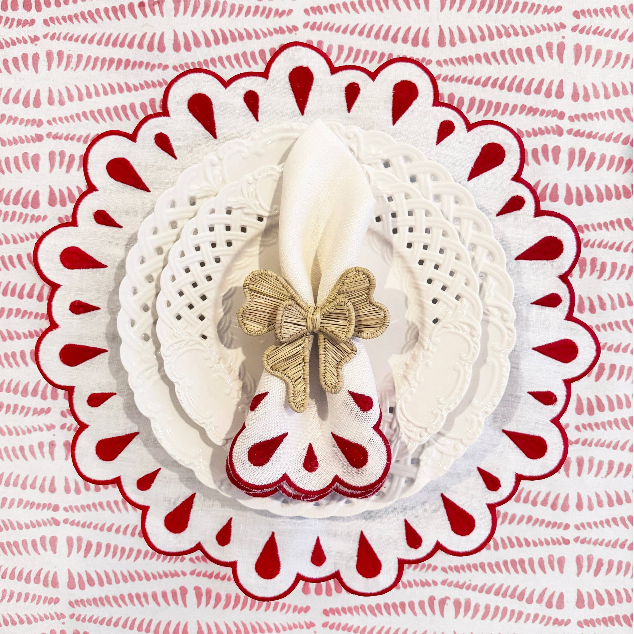 MARGARET linen red placemat (set of 4)