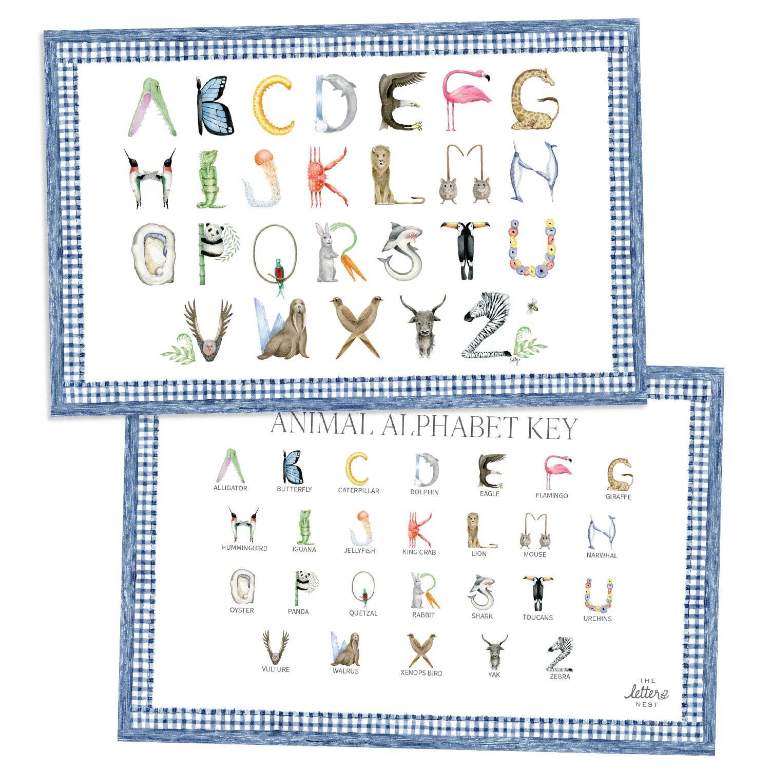 Animal Alphabet Placemats: Red