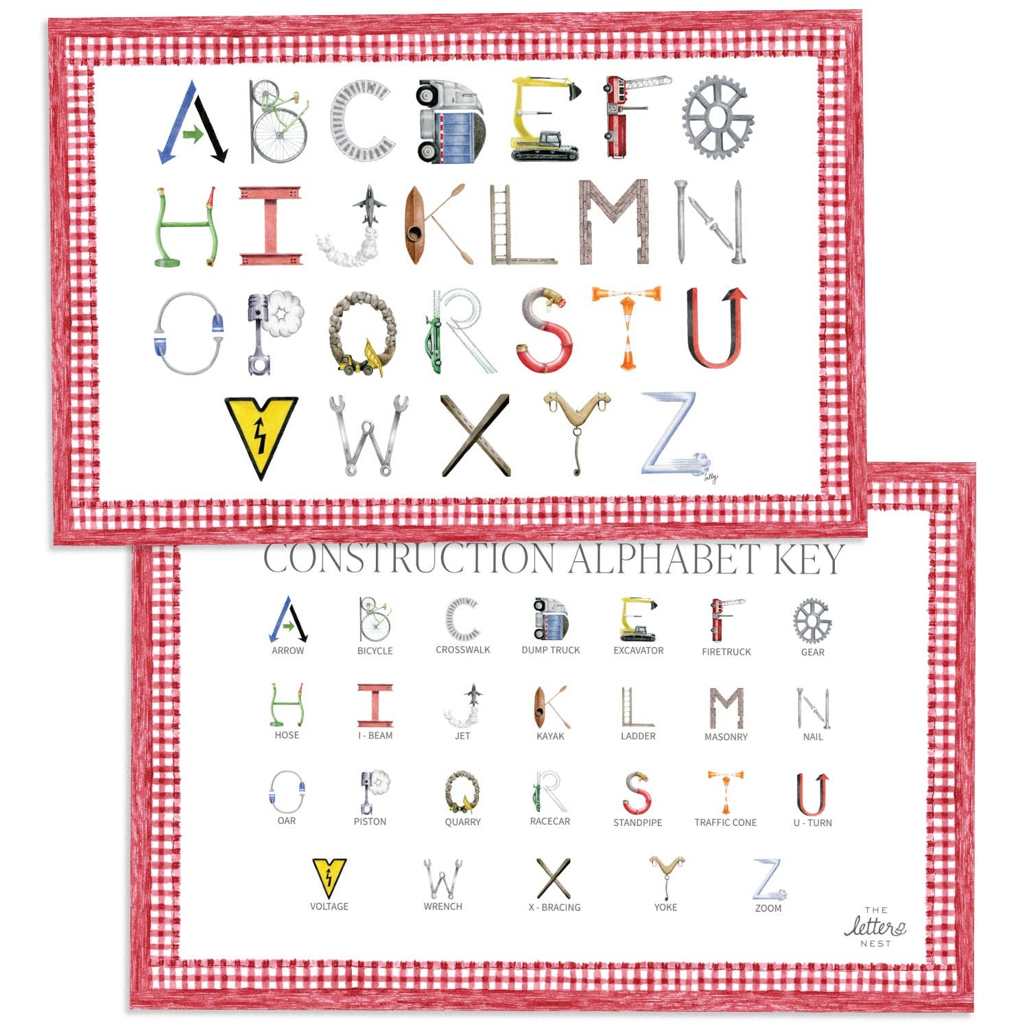 Construction Alphabet Placemats: Blue