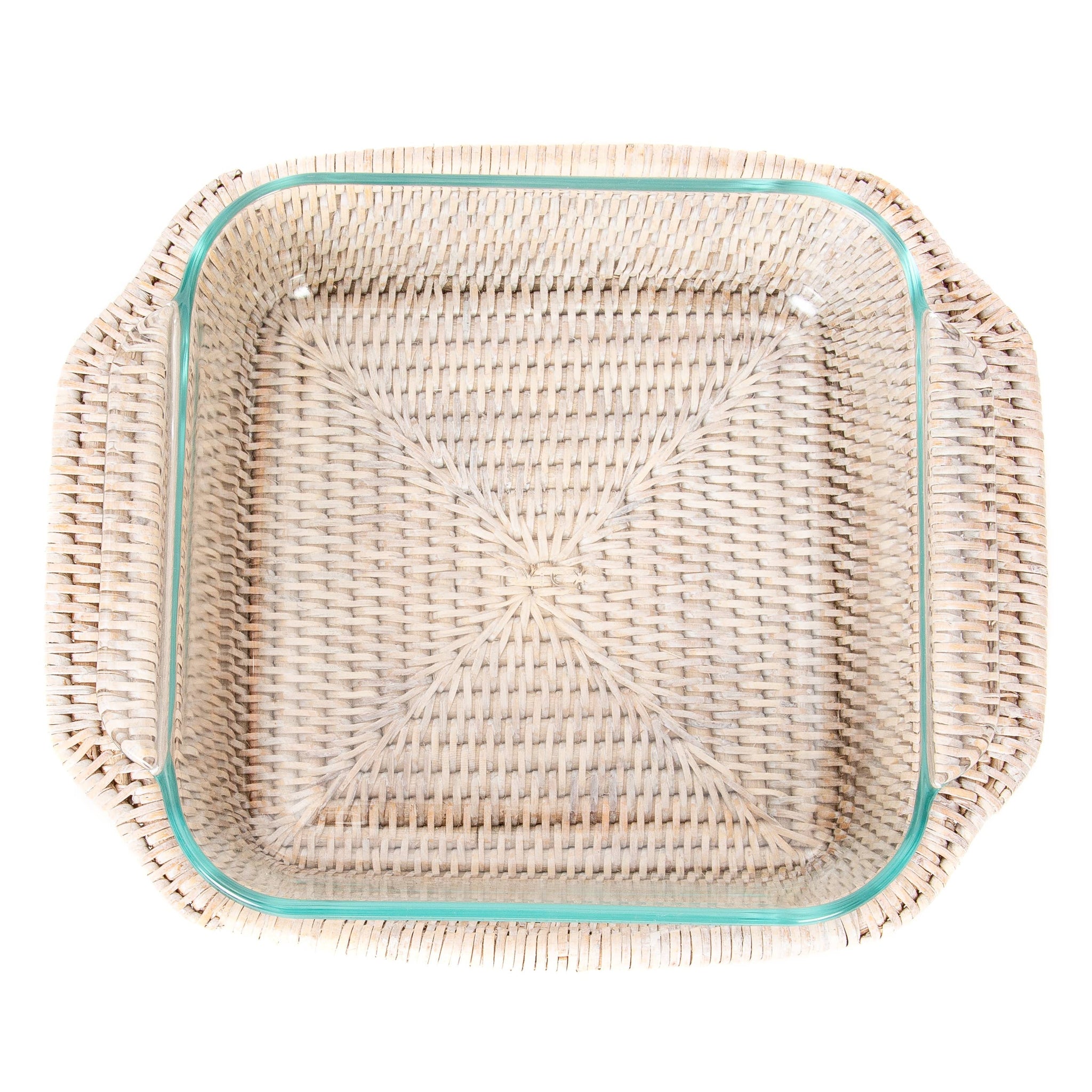 Artifacts Rattan™ Square Baker Basket with Pyrex: Honey Brown