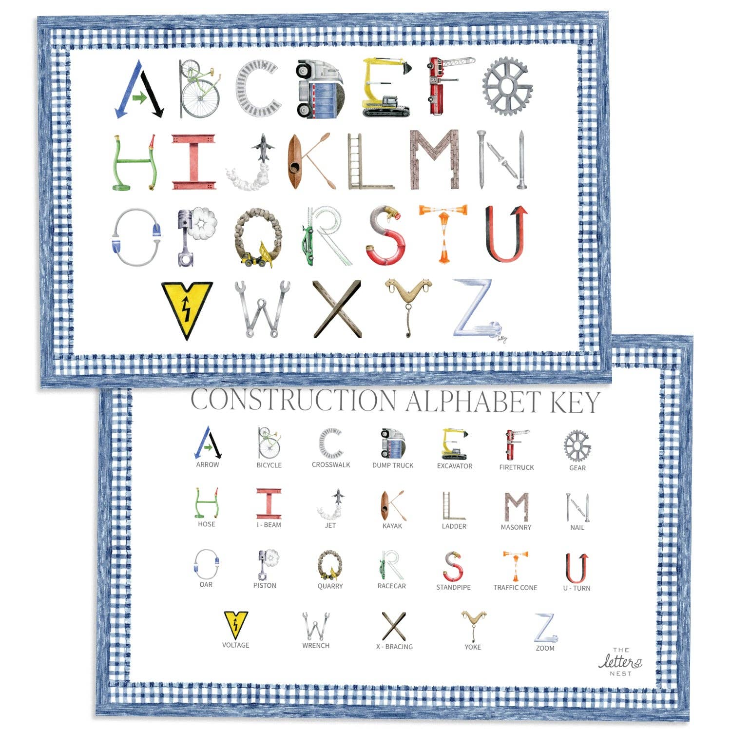 Construction Alphabet Placemats: Blue
