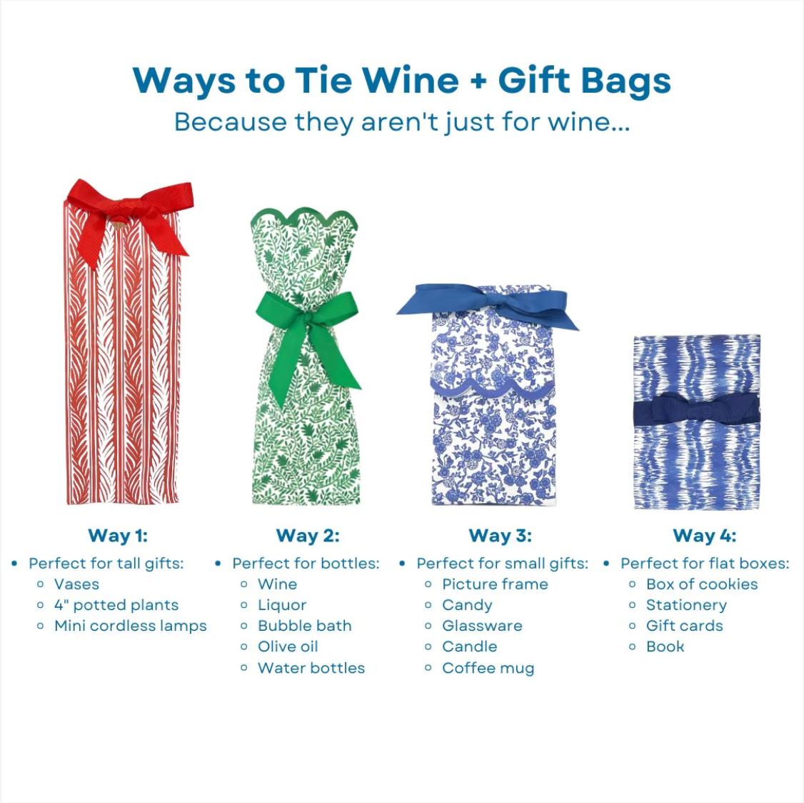 Blue Ikat Wine + Gift Bag Kit | Set of 6
