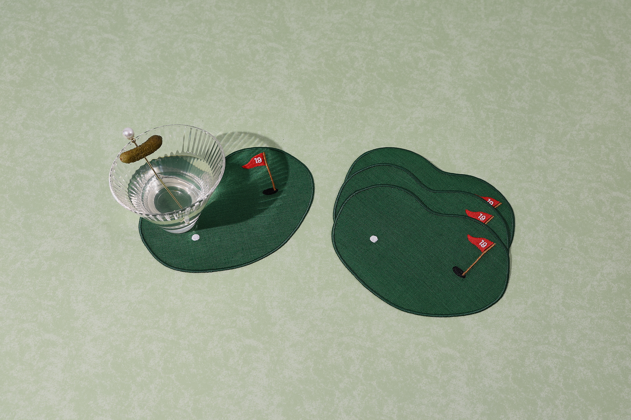 Golf Linen Cocktail Napkins - Set of 4