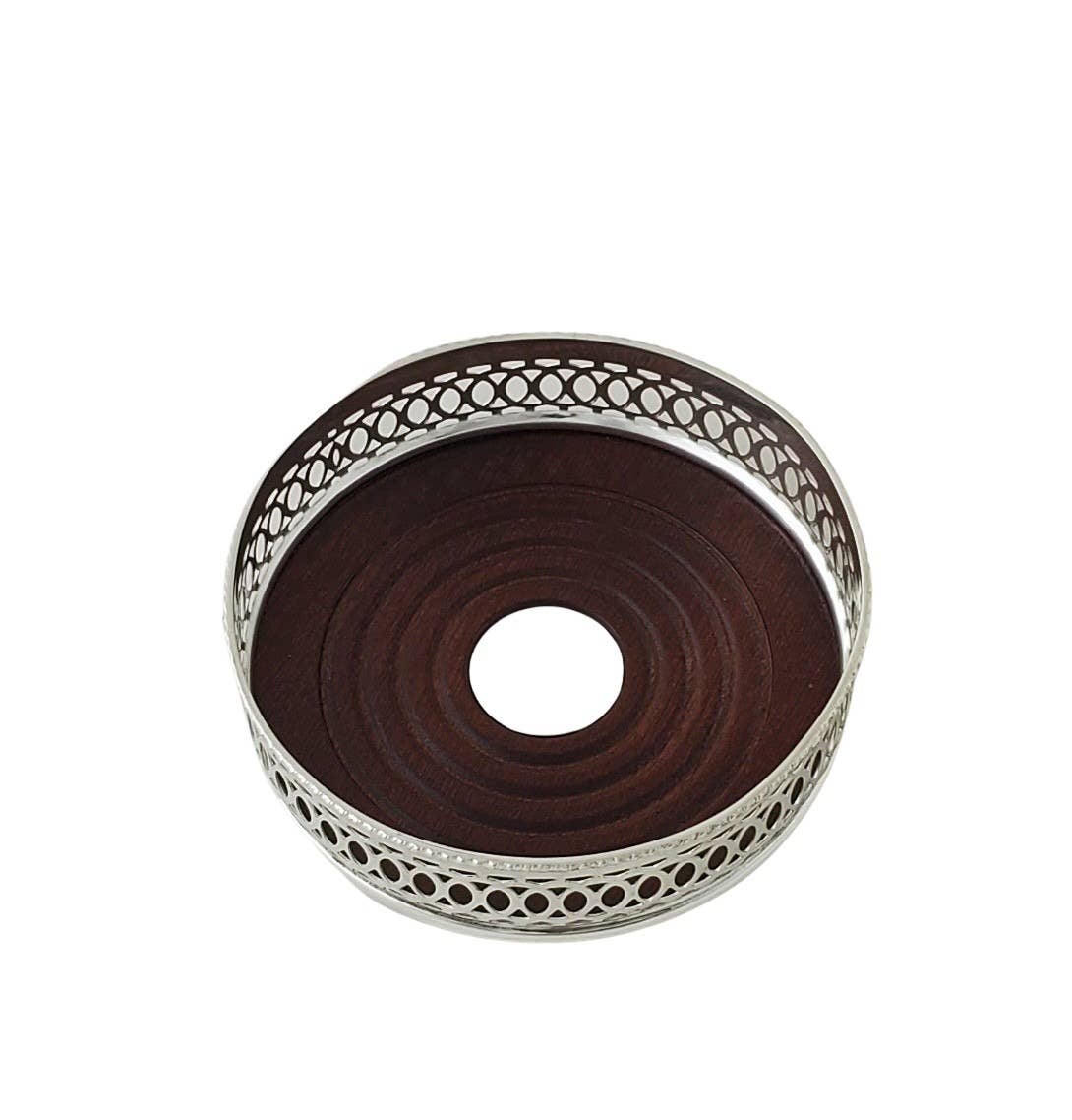 Coaster 4.5" Ring Design English Silver Plate