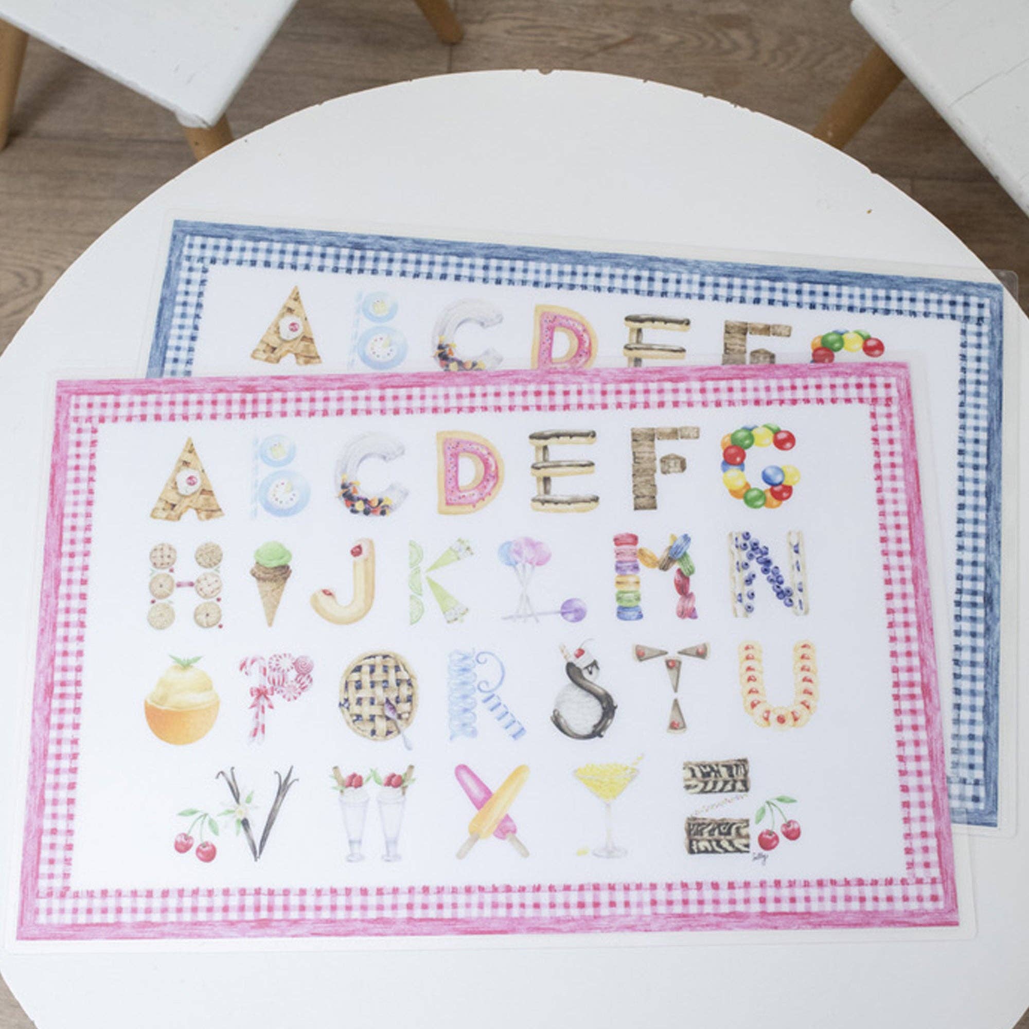 Dessert Alphabet Placemats: Blue