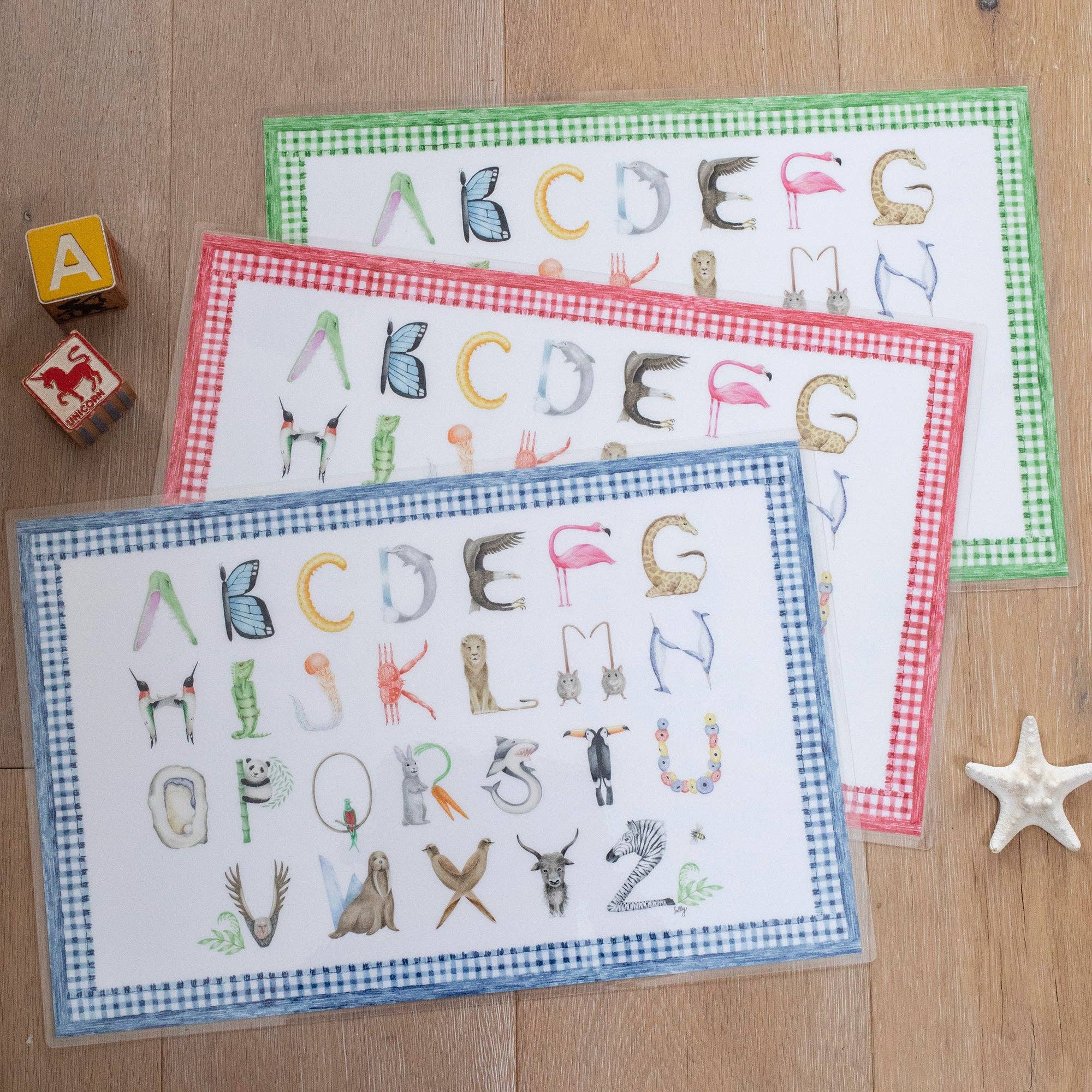 Animal Alphabet Placemats: Red