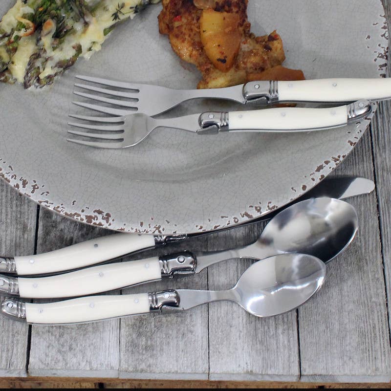 Laguiole 20-Piece Stainless Steel Flatware Set, Faux Ivory