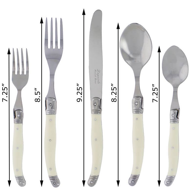 Laguiole 20-Piece Stainless Steel Flatware Set, Faux Ivory