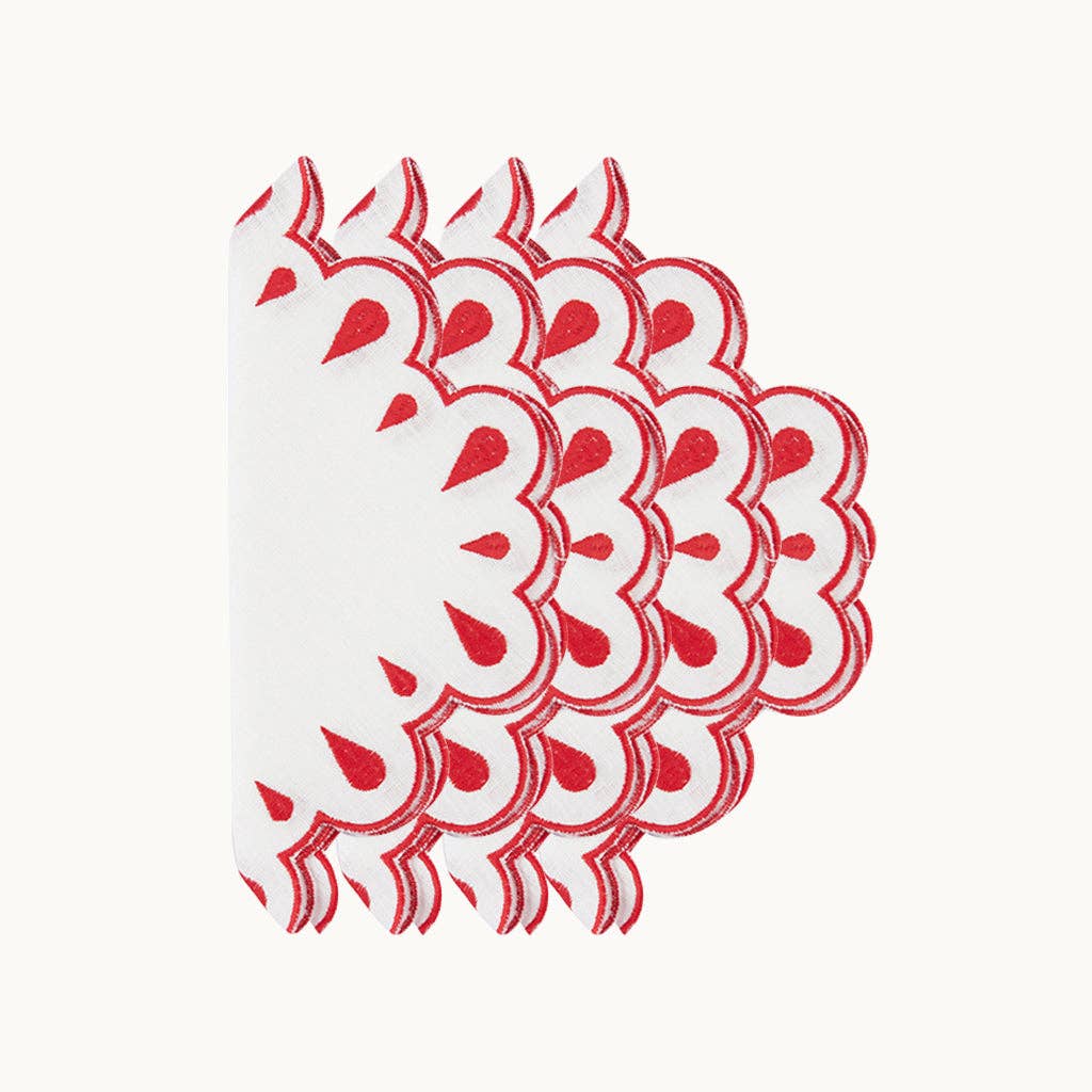 Margaret  linen red napkins (set of 4)