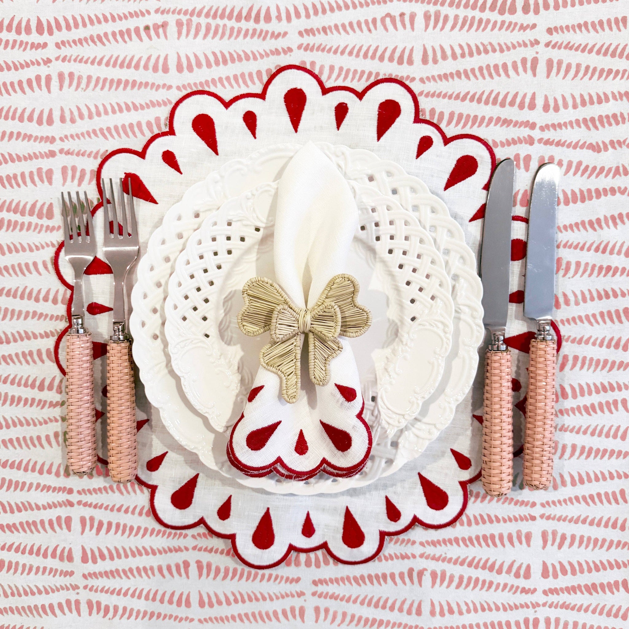 Margaret  linen red napkins (set of 4)