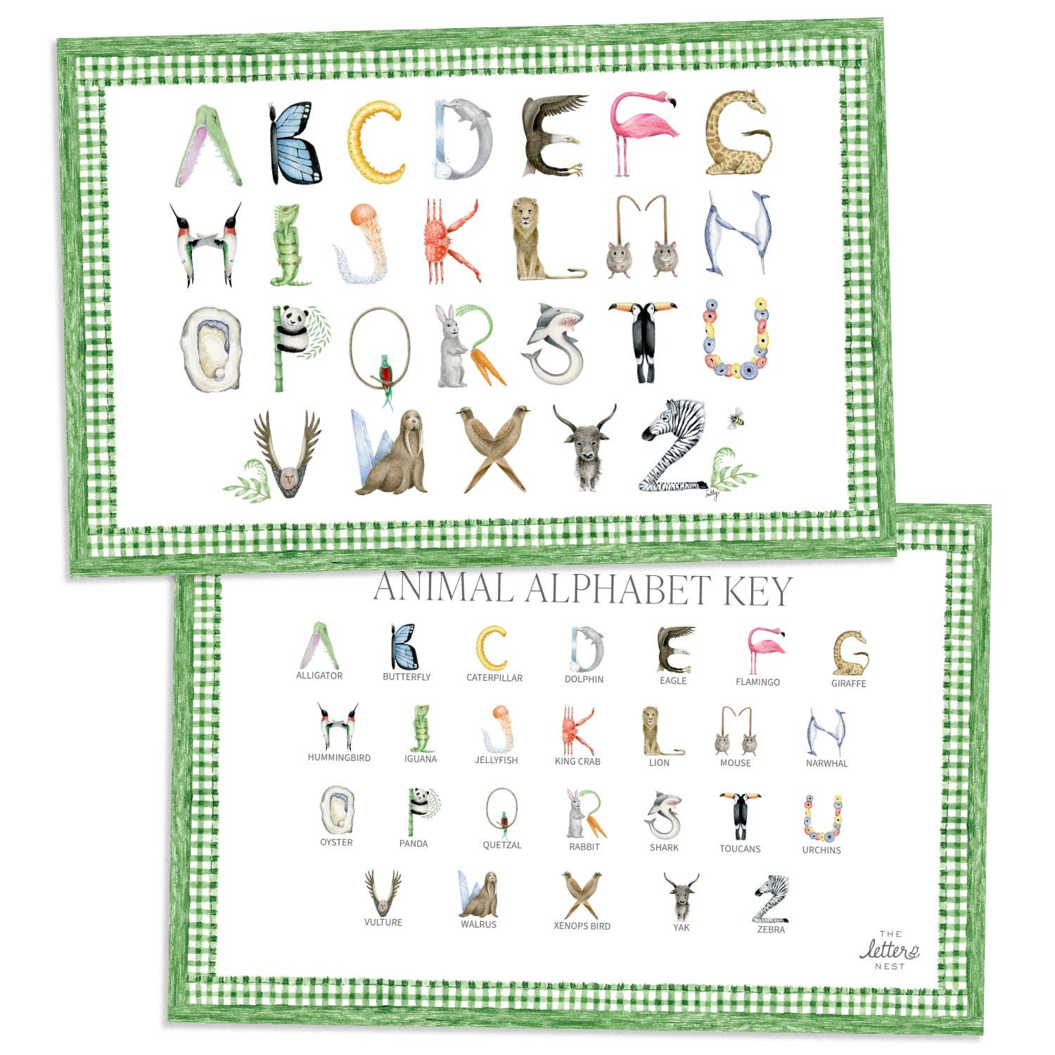 Animal Alphabet Placemats: Red