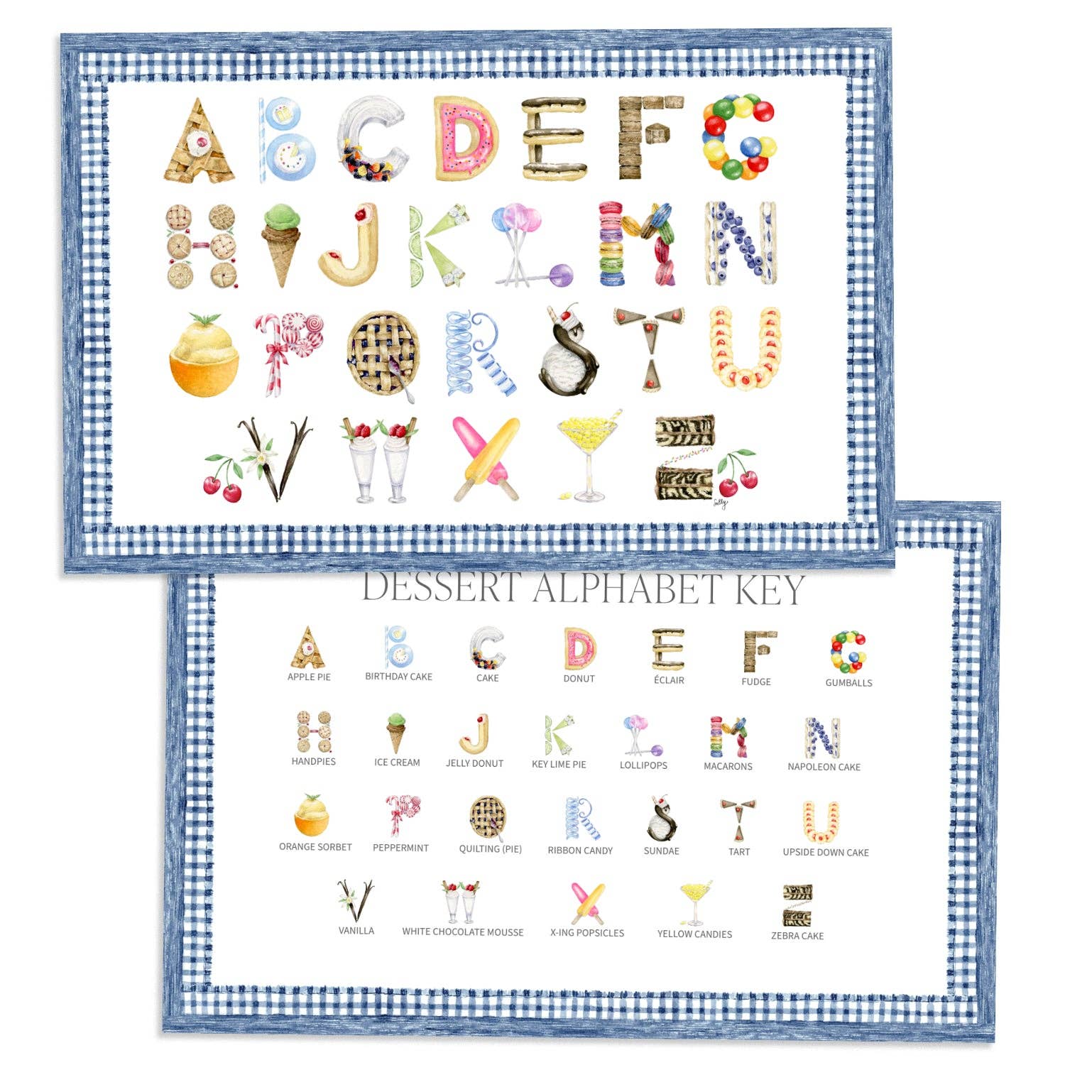Dessert Alphabet Placemats: Blue