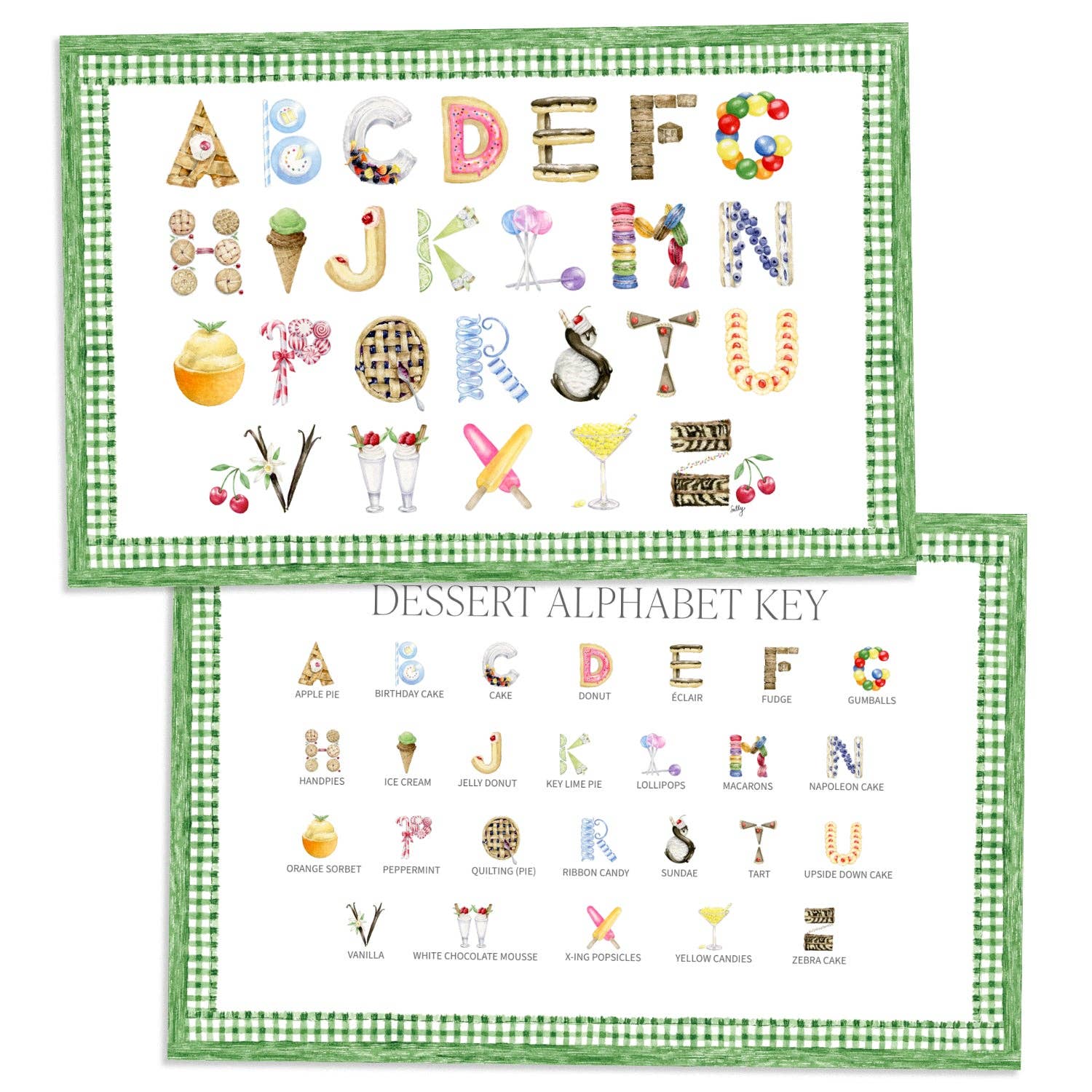 Dessert Alphabet Placemats: Blue
