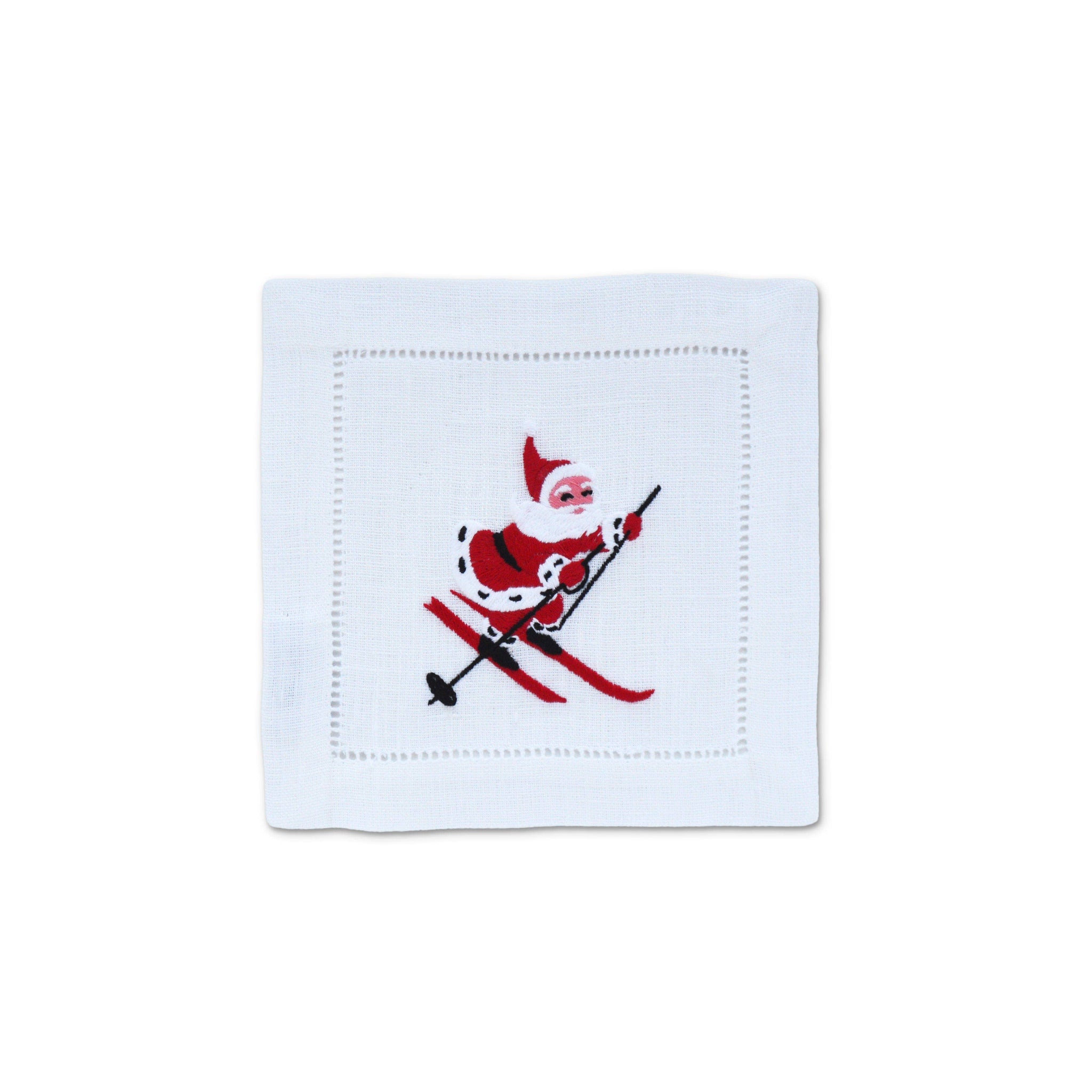 Skiing Santa Cocktail Napkins (4)