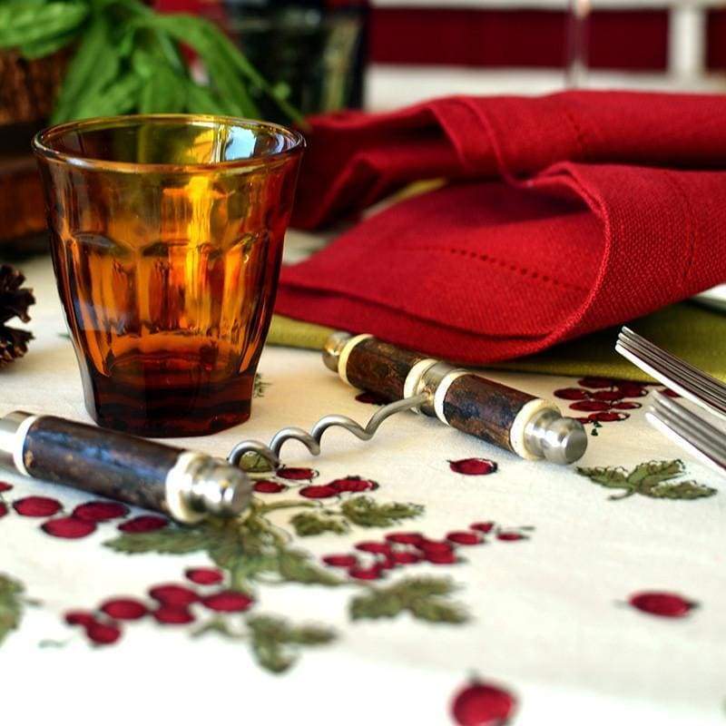 Gooseberry Red & Green | French Tablecloths: 71" x 128"