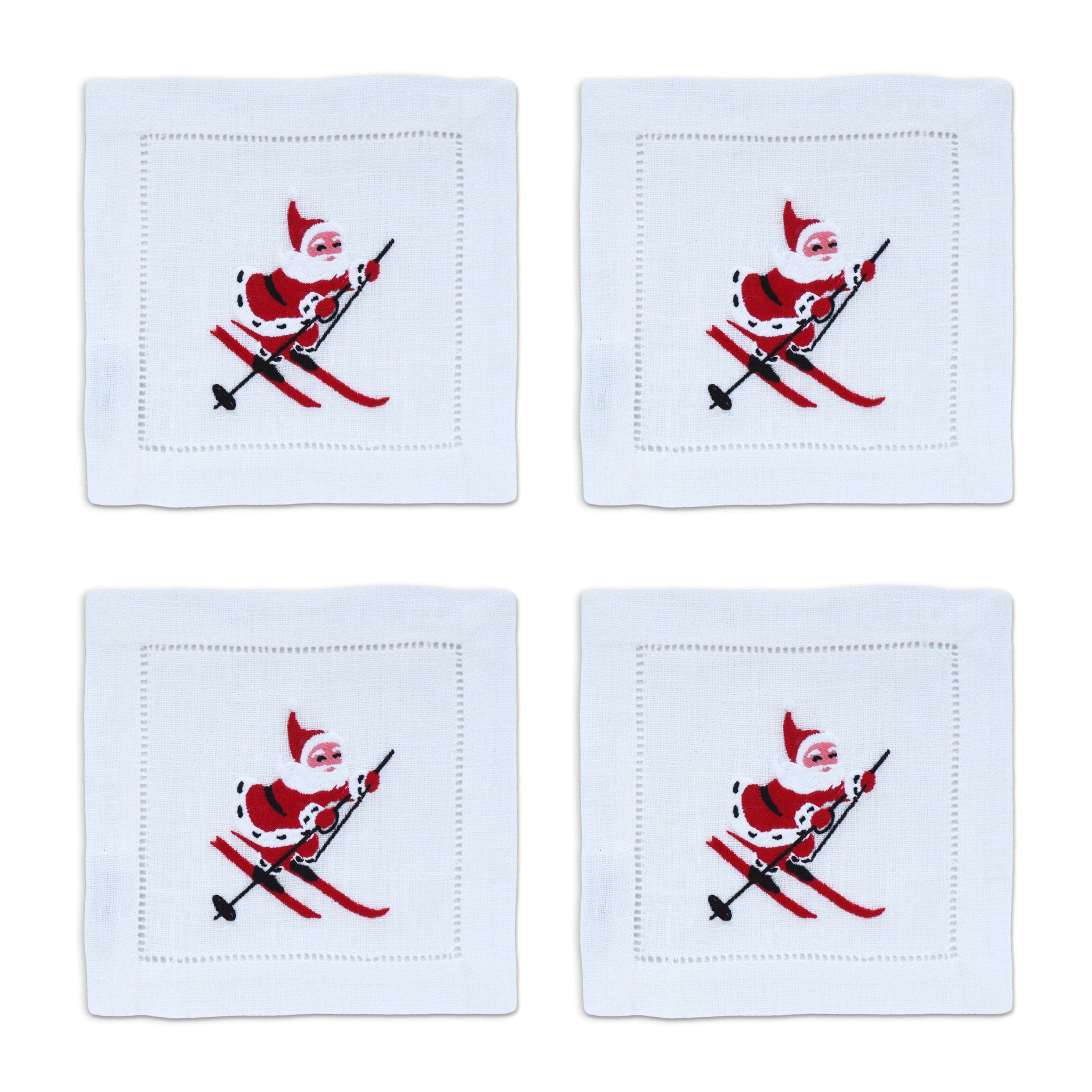 Skiing Santa Cocktail Napkins (4)