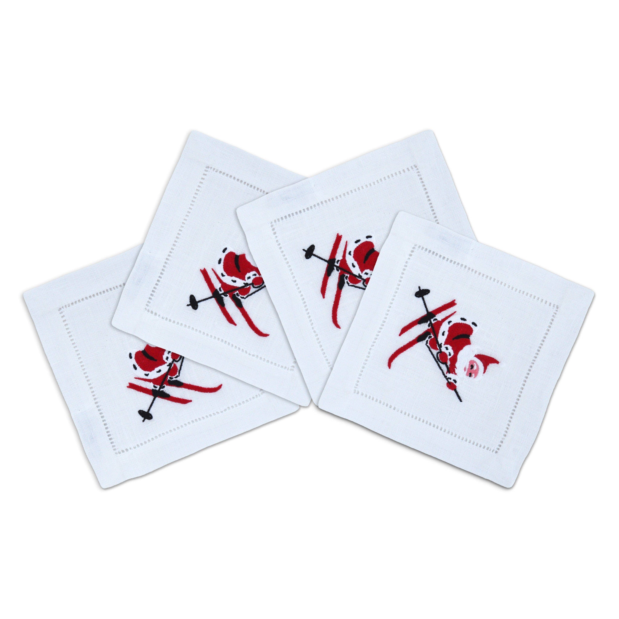 Skiing Santa Cocktail Napkins (4)