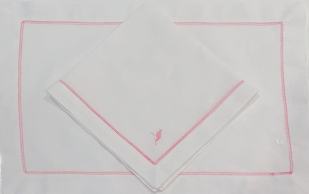 White and Pink Lily of the Valley Napkins and Placemats