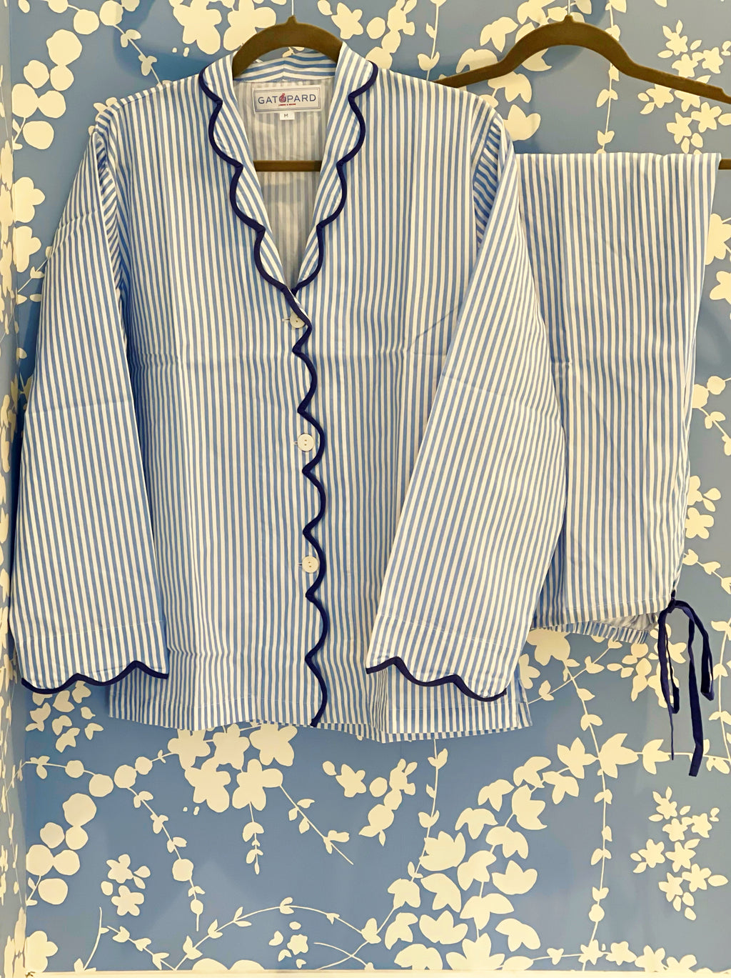 Blue Striped Pajama Set