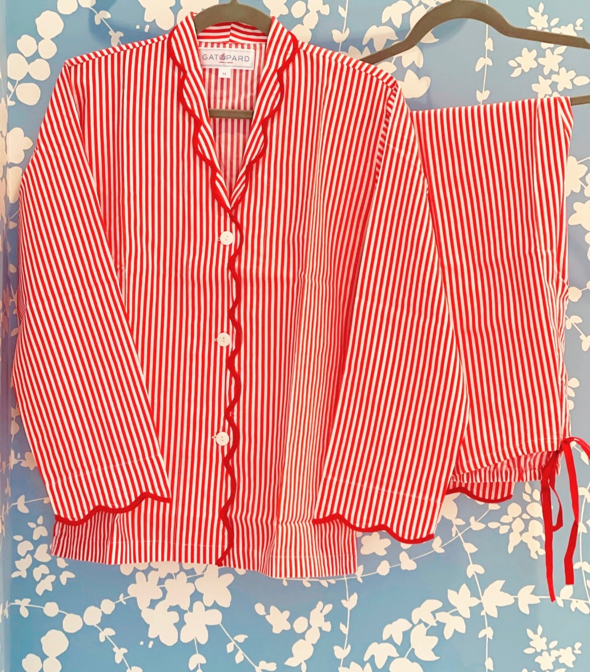 Red and White Stripe Pajama Set