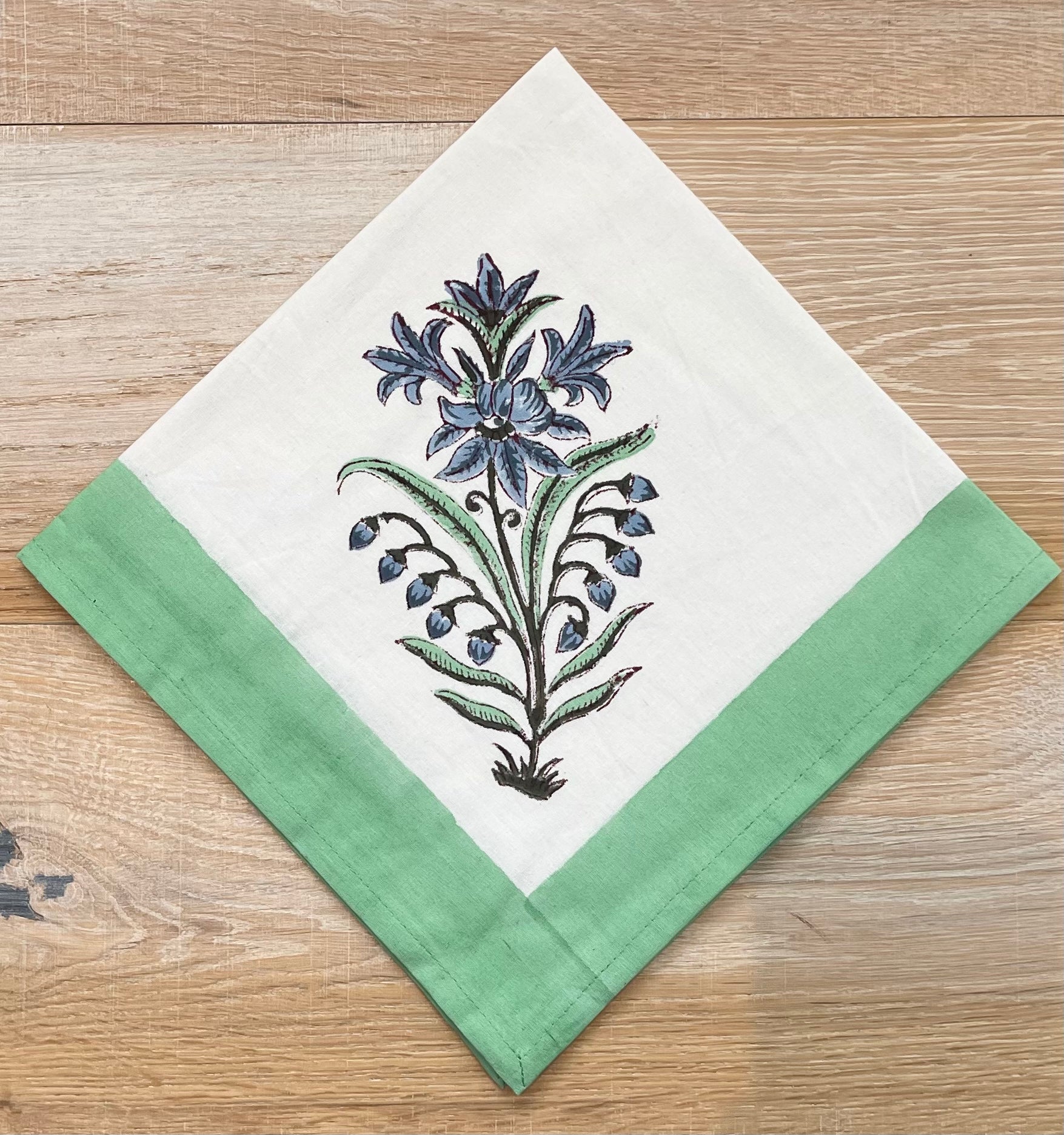 Blue and Green Flower Napkin
