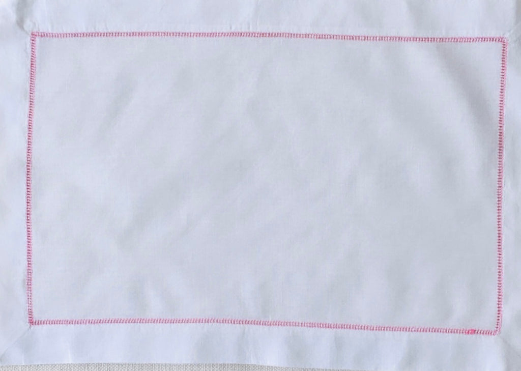 White and Pink Hemstitch Placemat