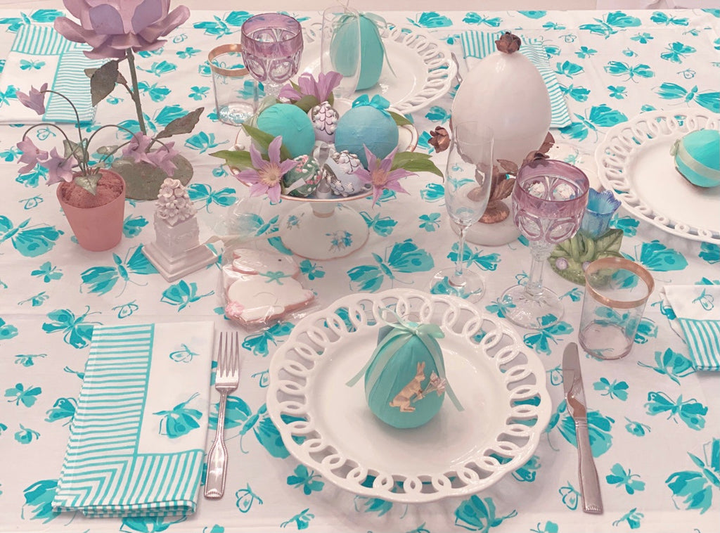 Turquoise Butterfly Tablecloth